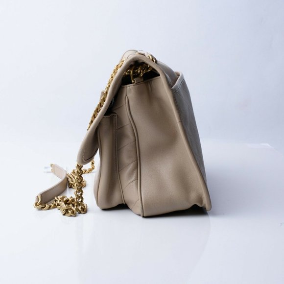 YSL Saint Laurent Niki Medium Bag Sac MNG Calfskin Shoulder Bag Purse Dark Beige - Picture 2 of 10